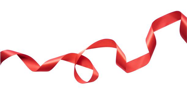 istock Abstract red ribbon isolated for gift box ornament and frame 1449407340
