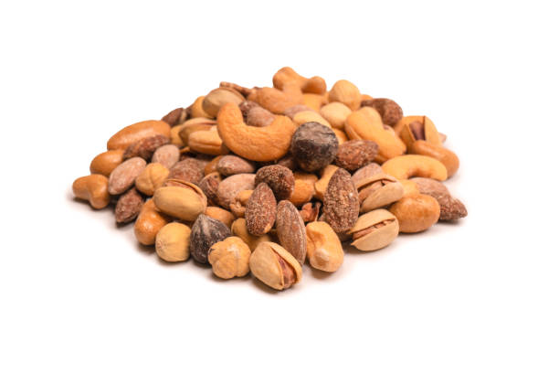 istock A group of almonds, pistachios, walnuts, macadamia, cashews. 1449408445