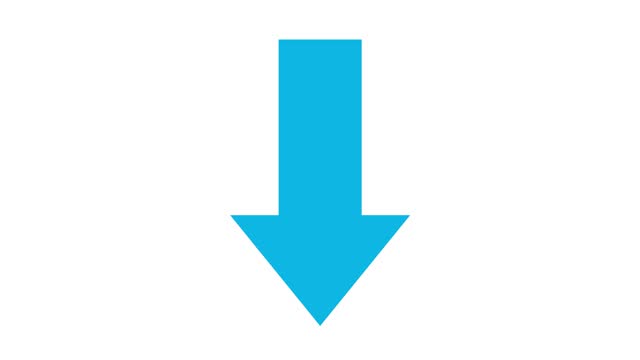 Animated blue arrow bouncing slide to down