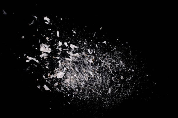 istock Texture of wood ash. Black background. 1449410636