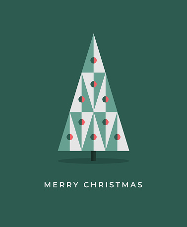 Christmas tree, vector christmas card