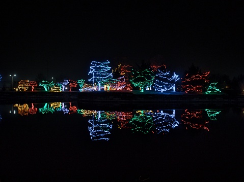 Festive Waterfront Christmas Lights at the Olathe Kansas Community Center