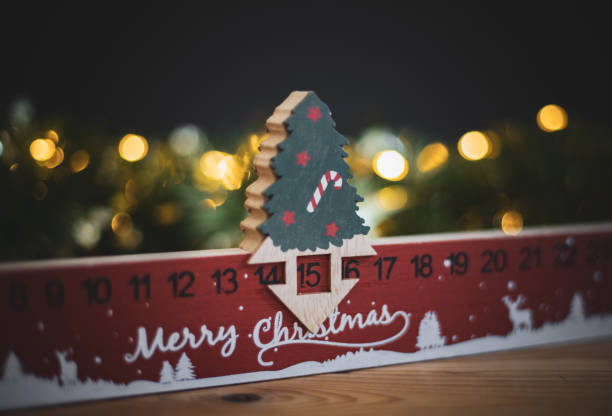 istock Beautiful advent calendar ruler with numbers. 1449413461