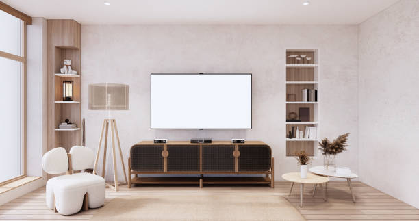 istock Muji style, Empty wooden room,Cleaning japandi room interior. 1449418445
