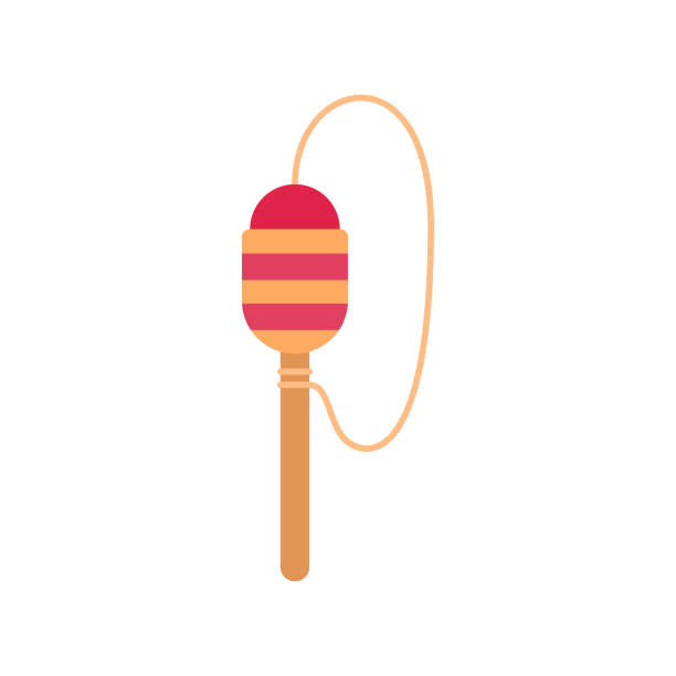 Cartoon Color Kendama Japanese Toy. Vector Cartoon Color Kendama Japanese Wooden Toy in Shape of A Ball And Cup Flat Design Style. Vector illustration kendama traditional japanese toy stock illustrations