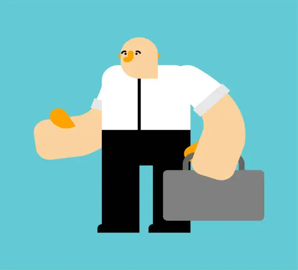 Vector illustration of Typical office clerk. office worker of average height of average appearance, like everyone else