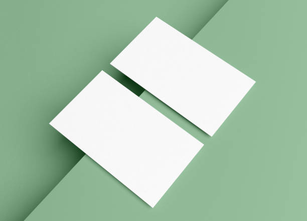 istock Two Blank business card template on Green podium 1449426771
