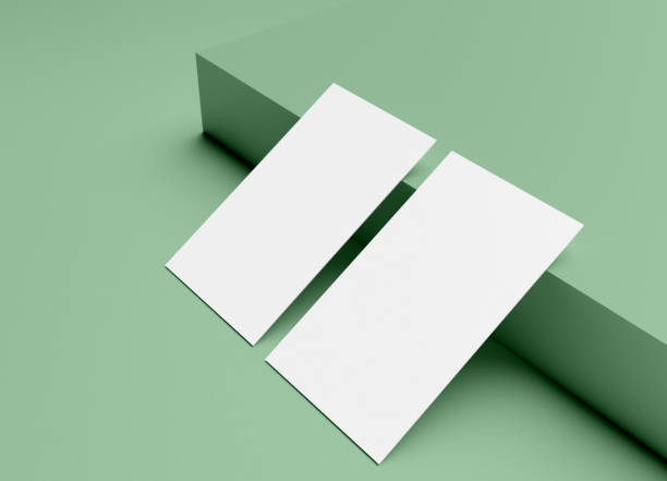 istock Two Blank business card template on Green podium 1449426829