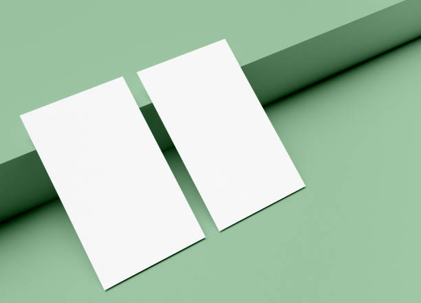 istock Two Blank business card template on Green podium 1449426885