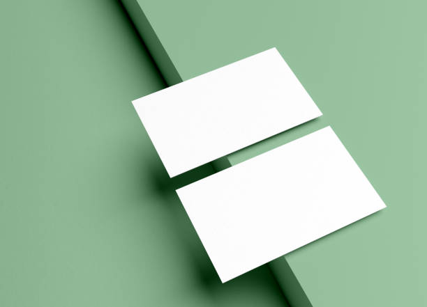 istock Two Blank business card template on Green podium 1449426929