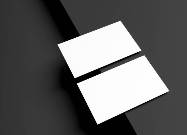 istock Two Blank business card template on Black podium 1449427760