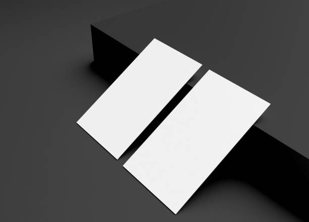 istock Two Blank business card template on Black podium 1449427776