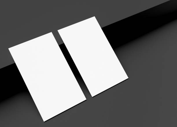istock Two Blank business card template on Black podium 1449427911