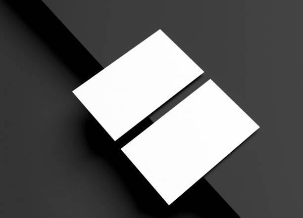 istock Two Blank business card template on Black podium 1449427991