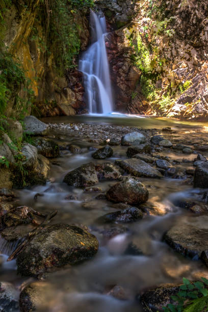 istock a little waterfall in nature in a wood 1449428381