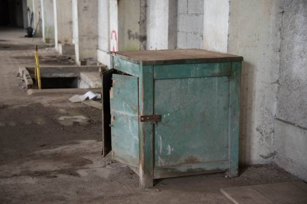An old vintage locker in an abandoned place in Germany.
