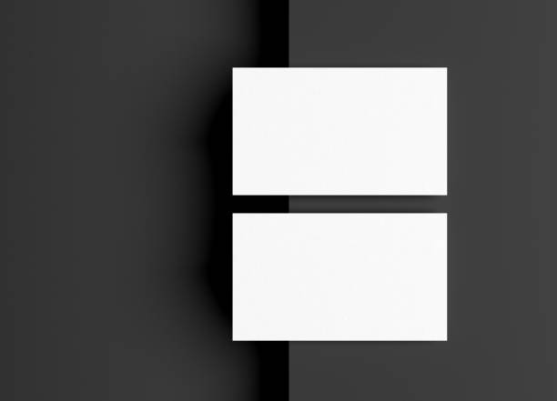 istock Two Blank business card template on Black podium 1449428703
