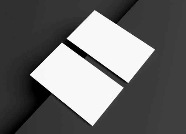 istock Two Blank business card template on Black podium 1449429374