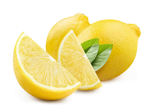 Group of delicious lemons, isolated on white background