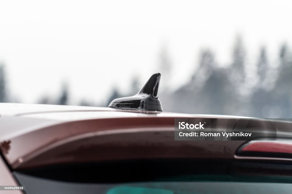 Moderne Autoradioantenne Haifischflossenantenne Modernes Autodach Stockfoto  und mehr Bilder von Antenne - iStock