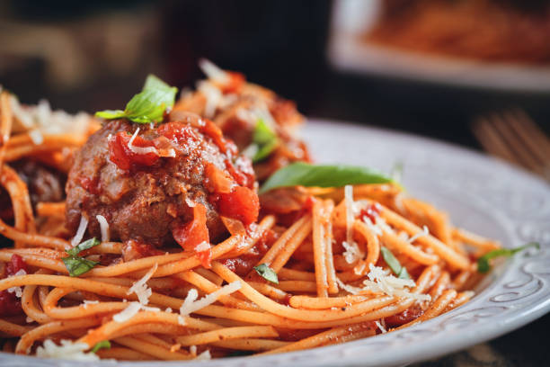 istock Spaghetti with Meatballs in Tomato Sauce 1449430667