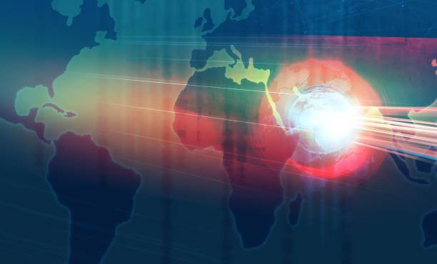 istock 3d illustration of Graphical digital world news background 1449432228