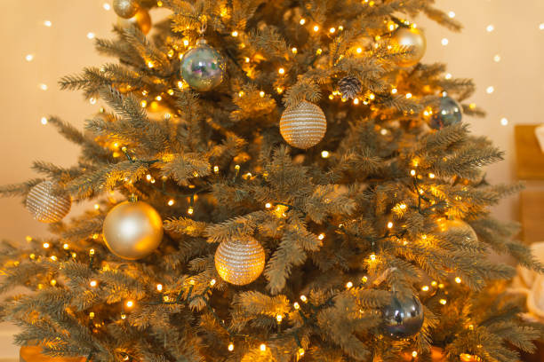 istock New Year's tree with garlands and toys 1449435305