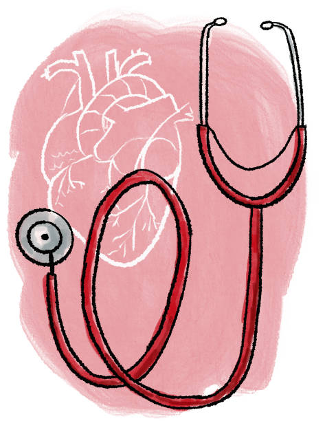 Red Stethoscope Heart Illustration vector art illustration