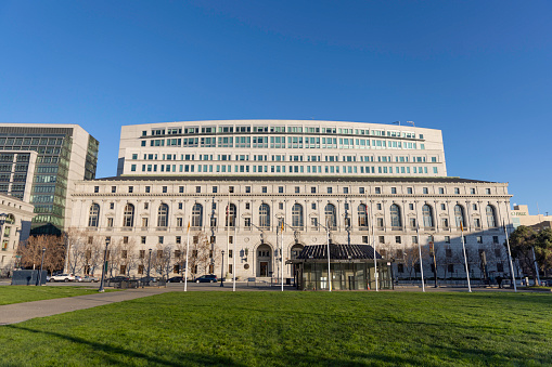 High quality stock photo of the California State Supreme Court building in San Francisco's Civic Center.