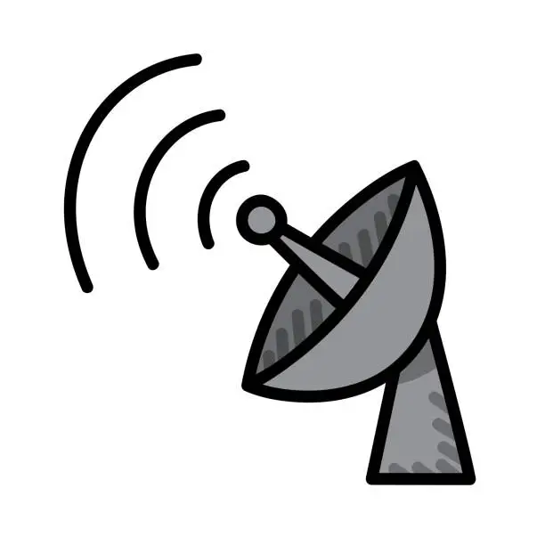 Vector illustration of Satellite Doodle 6