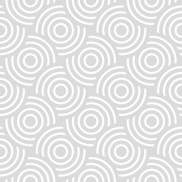 ilustraciones, imágenes clip art, dibujos animados e iconos de stock de patrón vectorial sin fisuras con círculos concéntricos. fondo abstracto geométrico. - clean background