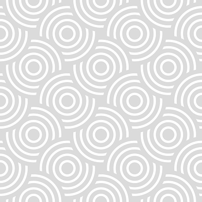 Vector seamless pattern with concentric circles. Modern geometric abstract background.