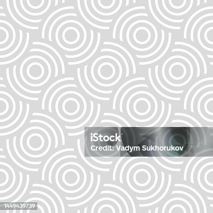 istock Vector seamless pattern with concentric circles. Geometric abstract background. 1449439739