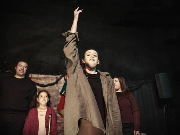 Actors acting in the theater stage