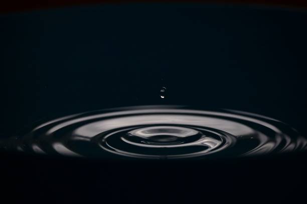 istock Closeup shot of water ripples on a dark surface 1449440850