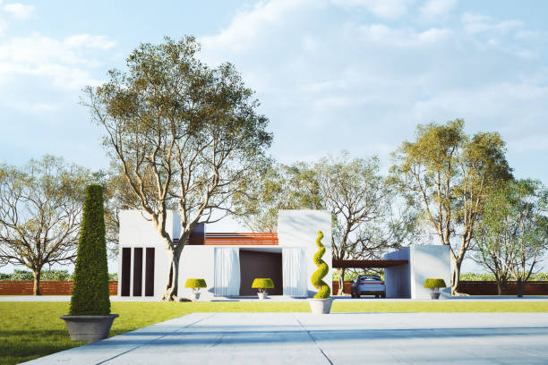 istock Modern house with garden 1449441992