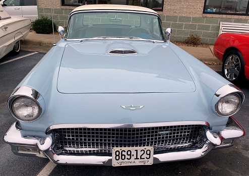 Classic American vitage car 1957. The photo was taken in Winchester, USA  10/25/2022 .