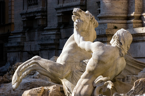 Details of the Trevi Fountain in Rome