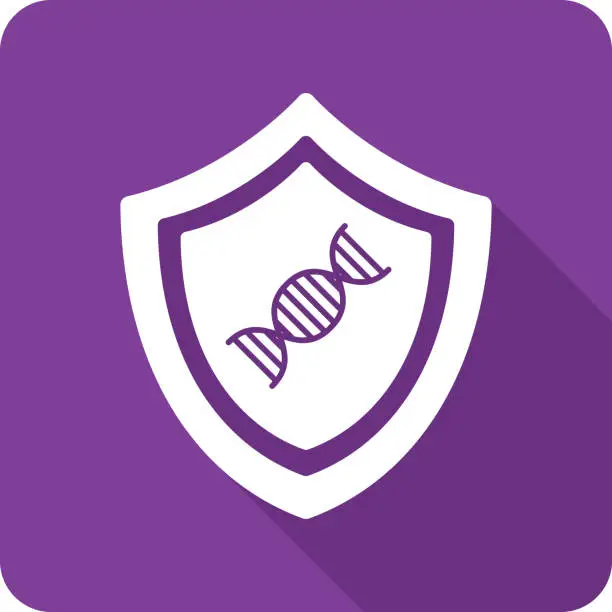 Vector illustration of Shield DNA Icon Silhouette 2