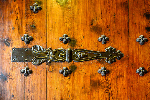 Door feature in a Valencia medieval building, Spain