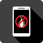 istock Cockroach No Sign Smartphone Icon Silhouette 1449458541