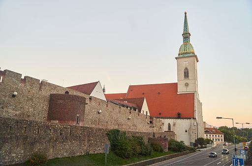 Slovakia, Bratislava - October 8, 2022: View of St Martin's Cathedral in Bratislava. High quality photo
