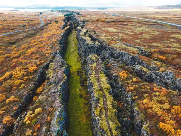 Photo of The only place on Earth where two tectonic plates meet on the Earth surface visible to the eye - Thingvellir National Park