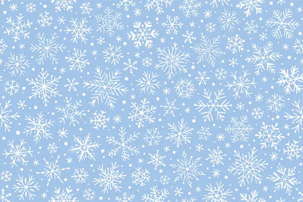 Vector illustration of Snowflakes seamless pattern