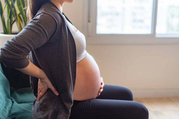 istock Pregnant woman feeling labor contractions 1449467269