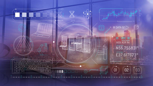 istock Input of scientific research data and storage on the server. 1449468212