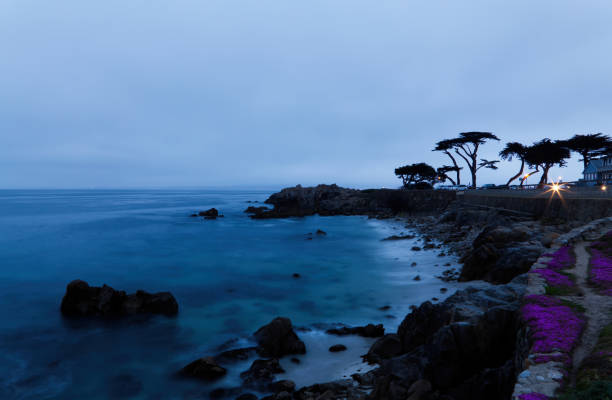istock Long Exposure Ocean And Coast Overcast Sky At Dusk 1449469573