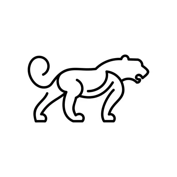 Vector illustration of Animal Panther Line Logo Design
