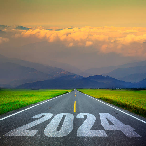 istock 3d rendering of  wording 2024 with nice backbround view 1449470584