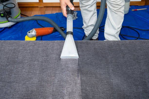 istock Man using a special vacuum to clean sofa cushions. 1449472282